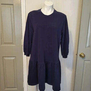 & Other Stories Navy Blue Dress